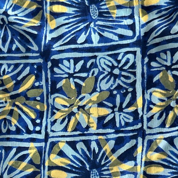 Spenser Jeremy Maxi Dress Womens 10 100% Silk Wrap Tie Blue Floral Hawaiian - Picture 7 of 7